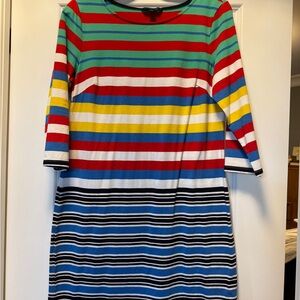 Tommy Hilfiger Multicolor Cotton Stretch Striped Dress Size Medium